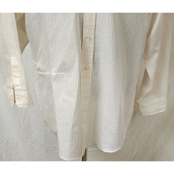 Christopher Hart XL Tall Mans Cream Striped Dots Long Sleeve Textured Shirt - Picture 4 of 12